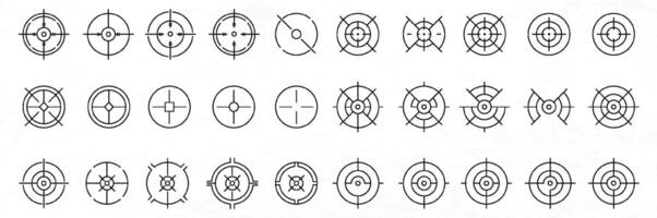 a set of circles with different shapes crossair vector