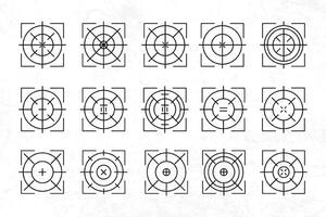a set of different shapes in different sizes crossair target vector