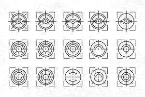 a set of crossair different shapes on a white background vector