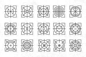 a set of different shapes in different sizes target vector