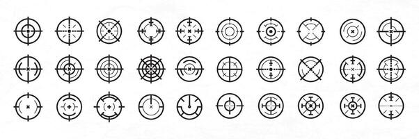 a set crossair of circles with different shapes and sizes vector