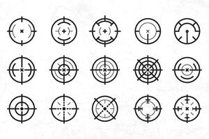 a set of target crossair different crosshairs and arrows vector