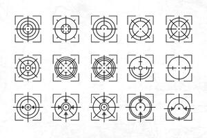 a set of different crossair shapes and symbols on a white background vector