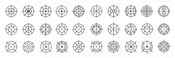 a drawing of circles crossair with different shapes vector