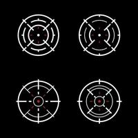 four different types of crosshairs black background vector