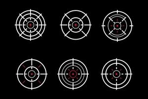 a set of four targets on a black background vector