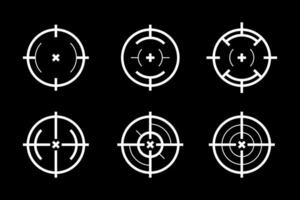 a set of crosshairs on a black background ideas vector