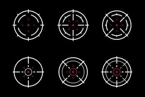a set of crosshairs red on a black background vector