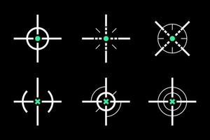 a set of crosshairs on a black background vector