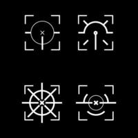 four different types of camera and lens icons vector