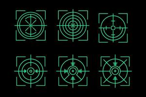 a set of green icons vector