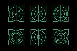 a set of green squares on a black background vector
