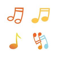 Set colorful musical notes on a white background vector