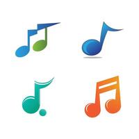 Set colorful musical notes vector