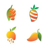 Set Mango fruit logo symbol design vector