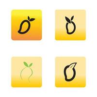 Set Mango fruit logo and symbol design vector
