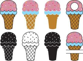 Ice Cream, Ice Cream monogram, Summer, Ice Cream Cone vector