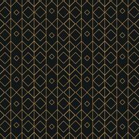 inimalist Art Deco Geometric Pattern with Gold Diamond Lines on Black Background. Elegant Luxury Design. Deco pattern vector