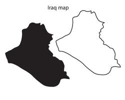 Iraq map silhouette, editable isolated design vector