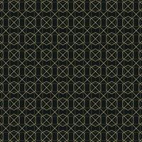 Luxury Seamless Geometric Hexagon Pattern in Gold Lines on Black Background. Elegant Abstract Design . Honeycomb design vector