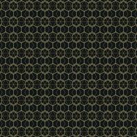 Luxury Seamless Geometric Hexagon Pattern in Gold Lines on Black Background. Elegant Abstract Design . Honeycomb art vector