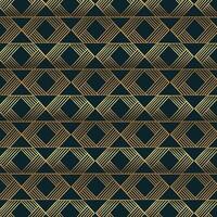Luxury Seamless Geometric Pattern with Elegant Golden Lines on Dark Background Art Deco Inspired Abstract Design for Premium Wallpapers, Fabric, and Branding vector