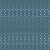 Seamless Gold Honeycomb Hexagon Pattern on Blue Background. Elegant Geometric Texture. Seamless Geometric Gold Line Pattern on Black Background. Modern Luxury Abstract Design. Art deco vector