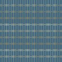 Geometric Minimal Square Grid Pattern with Gold Lines on Blue. Modern Digital Background. Geometric Gold Line Pattern. Modern Luxury Abstract Design vector