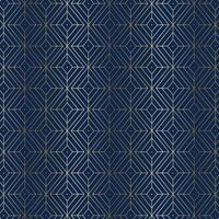 Art Deco Geometric Seamless Pattern with Gold Lines on Navy Blue Background. Luxury Modern Design. Islamic pattern. Deco art vector