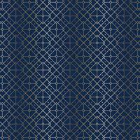 Luxury Geometric Seamless Pattern with Gold Lines on Dark Blue Background. Elegant Islamic or Art Deco Style Design vector