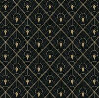 Elegant Art Deco Geometric Pattern. Elegant gold geometric pattern on black background. Geometric golden luxury pattern assemble. decorative vector