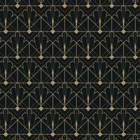 Elegant Art Deco Geometric Pattern. Elegant gold geometric pattern on black background. Geometric golden luxury pattern assemble. Trendy vector
