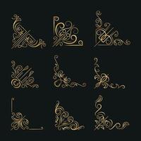Illustration of decorative corner frame set. Vintage corner set. frame corners. Corner vector