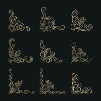 Illustration of decorative corner frame set. Vintage corner set. frame corners. Best vector