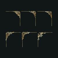 Illustration of decorative corner frame set. Vintage corner set. frame corners. Golden vector