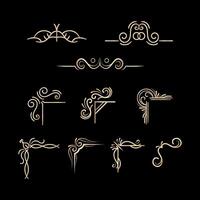Illustration of decorative corner frame set. Vintage corner set. frame corners. Quality vector