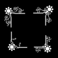 Illustration of decorative corner frame set. Vintage corner set. frame corners. decorative vector
