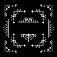 Illustration of decorative corner frame set. Vintage corner set. frame corners. ornaments vector