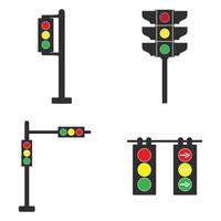 set Traffic lights icon design vector