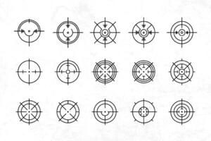 a set of different types of crosshairs vector
