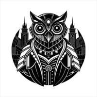 Owl With Cyber Enhancements vector