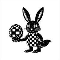 A minimalist easter rabbit vector