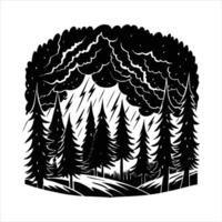 Lightning Storm Forest Stock vector