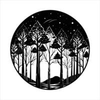 a surreal forest where the tree vector
