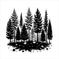 forest in autumn with leaves vector