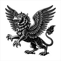griffin rearing up front legs vector