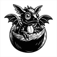 griffin emerging from an egg baby vector
