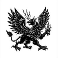 griffin glowing with elemental energy vector