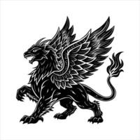 griffin glowing with elemental vector