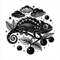 chameleon in a dreamscape vector